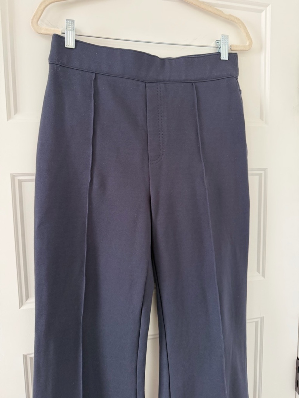 Spanx Navy Blue Stretch Womens Ponte Flare Fit Trousers - Size L - Picture 4 of 6